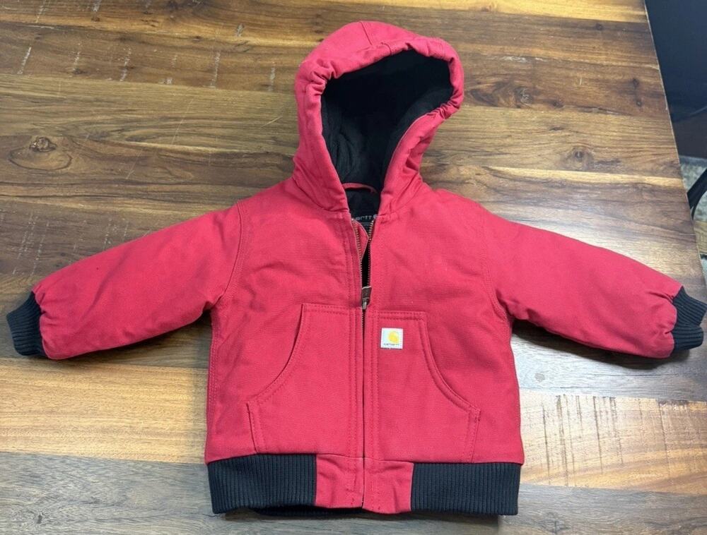 Carhartt Baby Boy (12M) Canvas Quilted Jacket Red